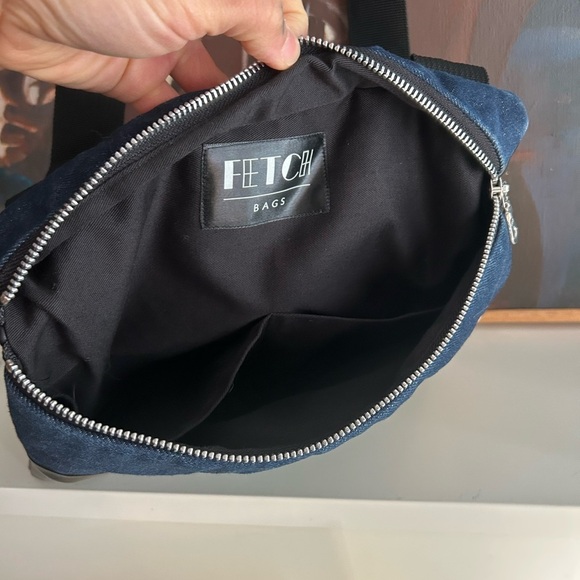 Stylish Denim and Black Crossbody Bag Vegan 9.5"x11" - Picture 6 of 16